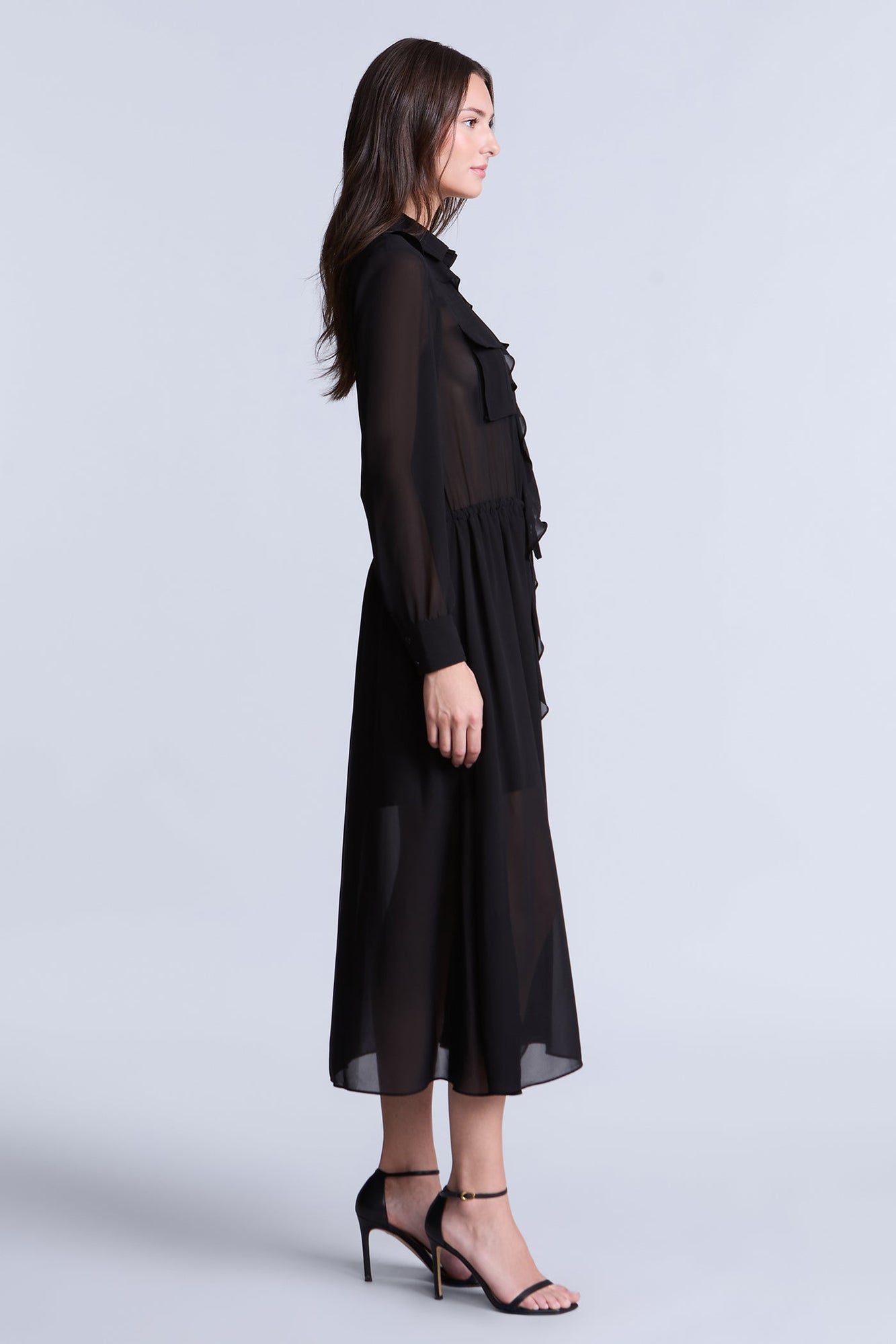 Solid Ruffle Dress | Black