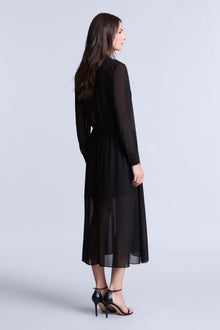 Solid Ruffle Dress | Black