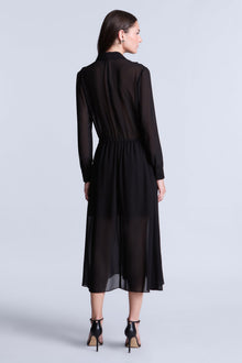 Solid Ruffle Dress | Black
