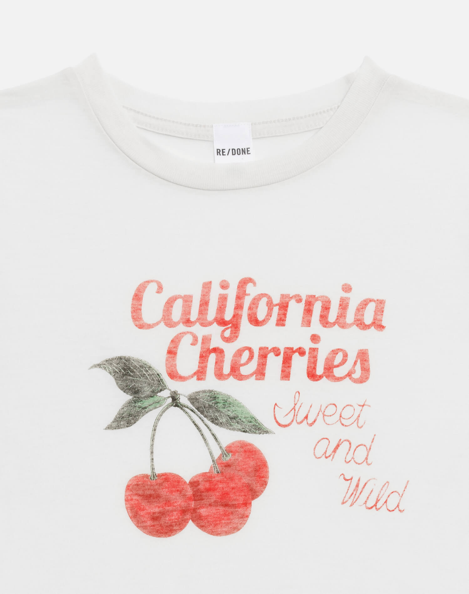 Womens | Tiny "Cherries" Tee | Vintage White