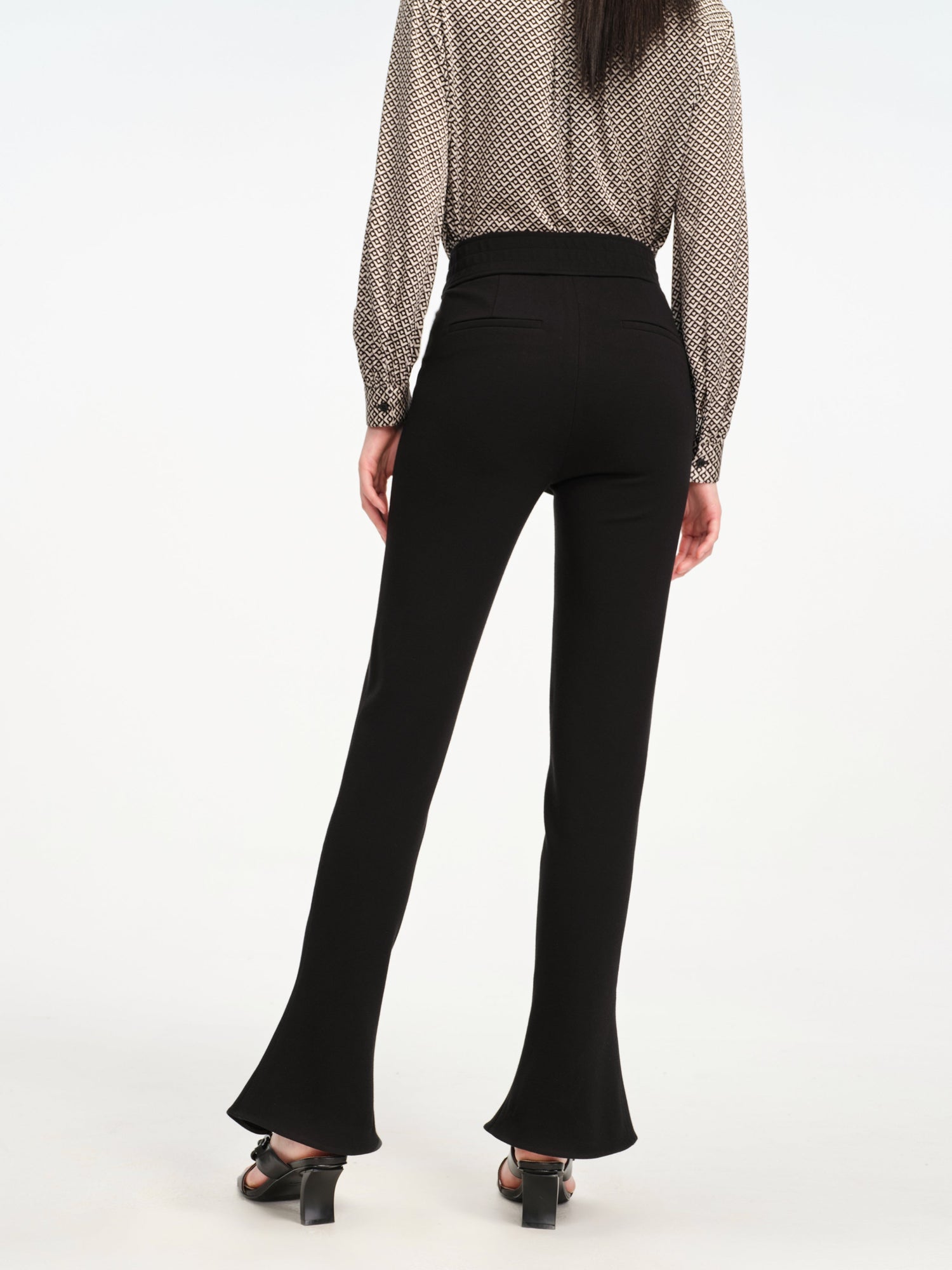High-waisted Bootcut Pants | Black