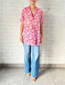 Hemant & Nandita | Printed Collared Half-Sleeve Shirt | Pink