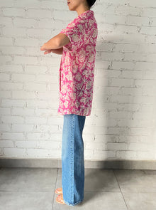 Hemant & Nandita | Printed Collared Half-Sleeve Shirt | Pink