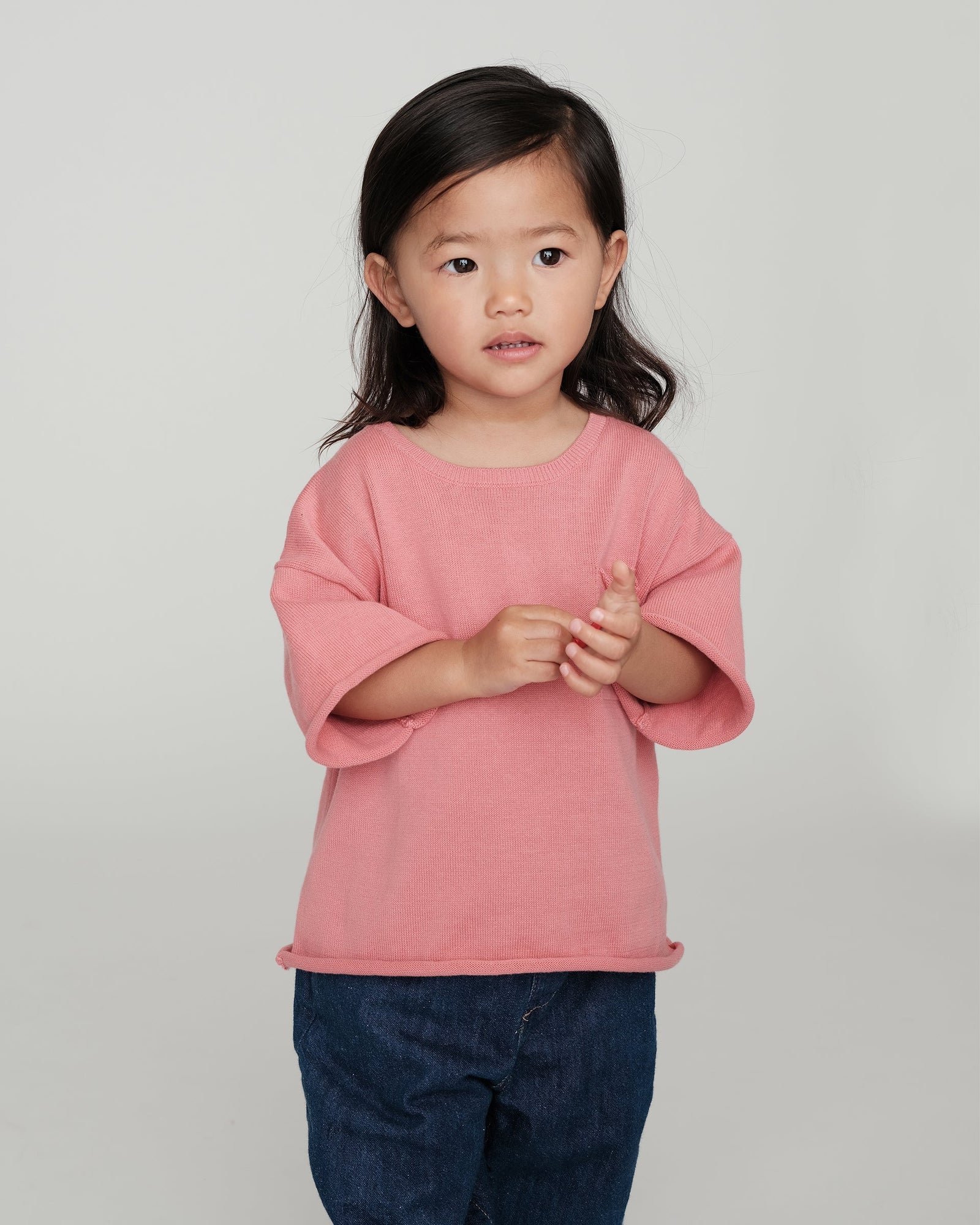 Boxy Cotton Tee Pocket | Coral