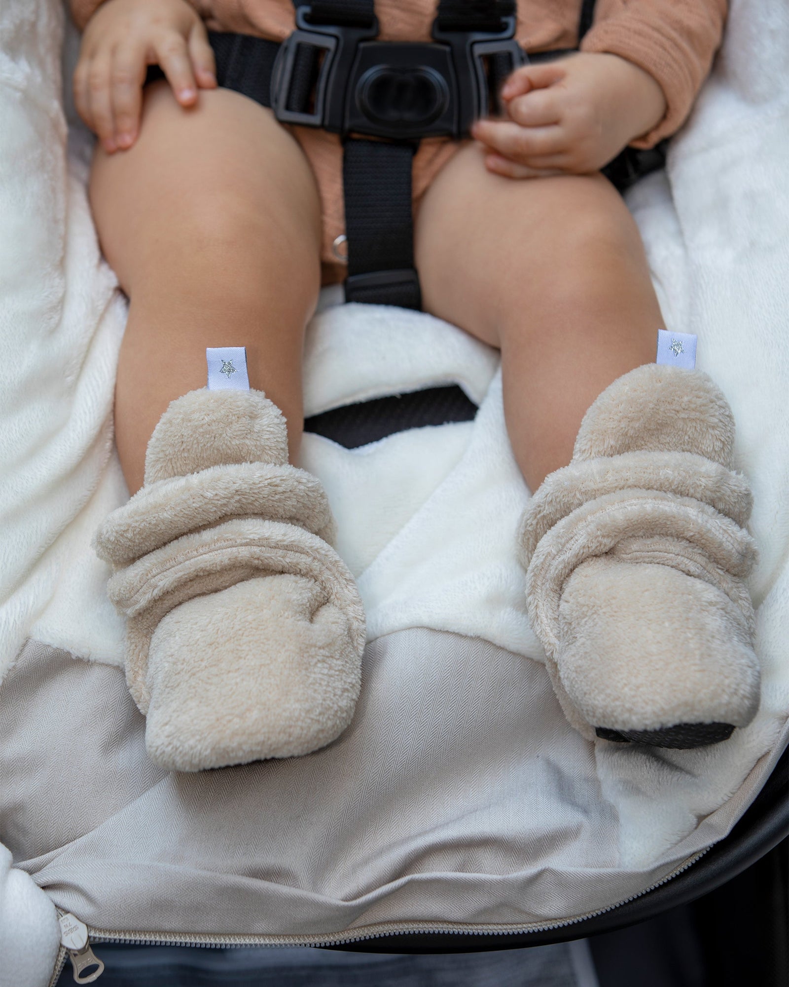Baby Bootie Slippers - Plush | Sand