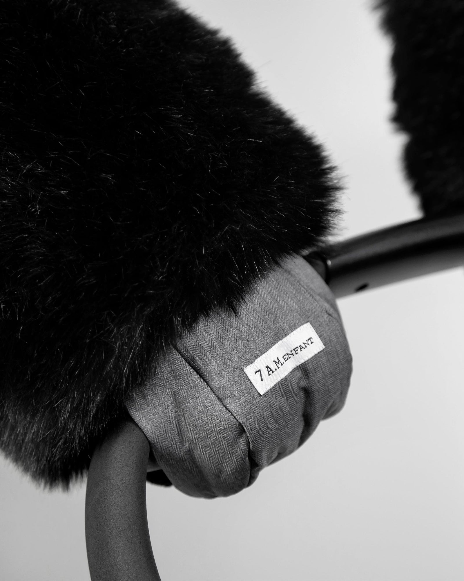 Warmmuffs - Black Tundra | Heather Grey Dark - Black Faux Fur