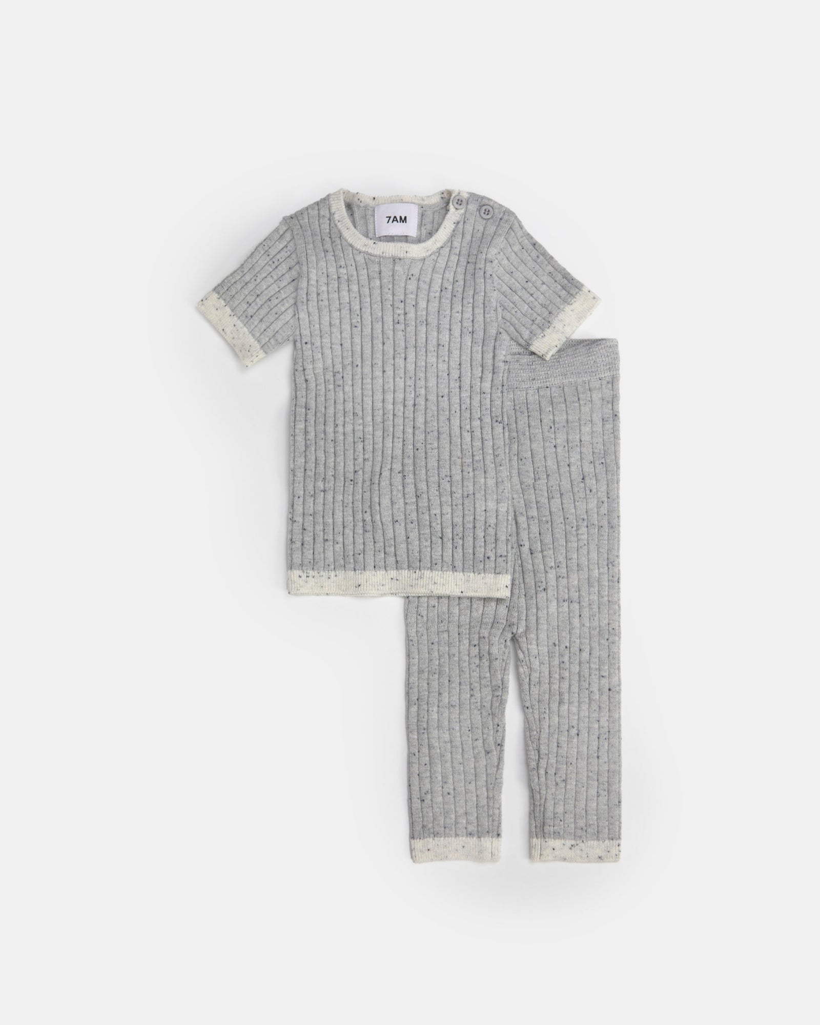 Short Sleeve Top - Hug Me | Light Heather Grey
