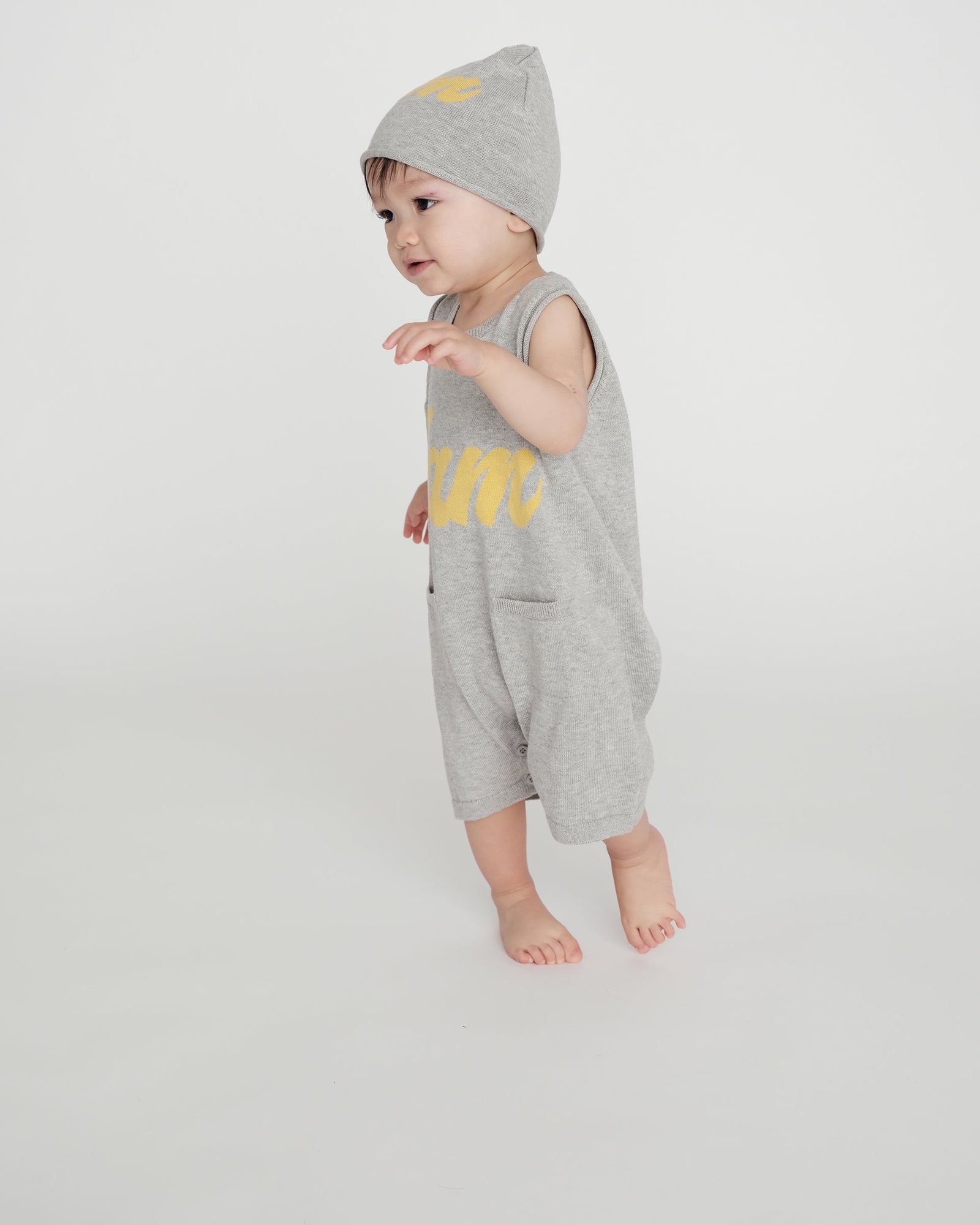 7AM Logo Boxy Romper | Heather Grey
