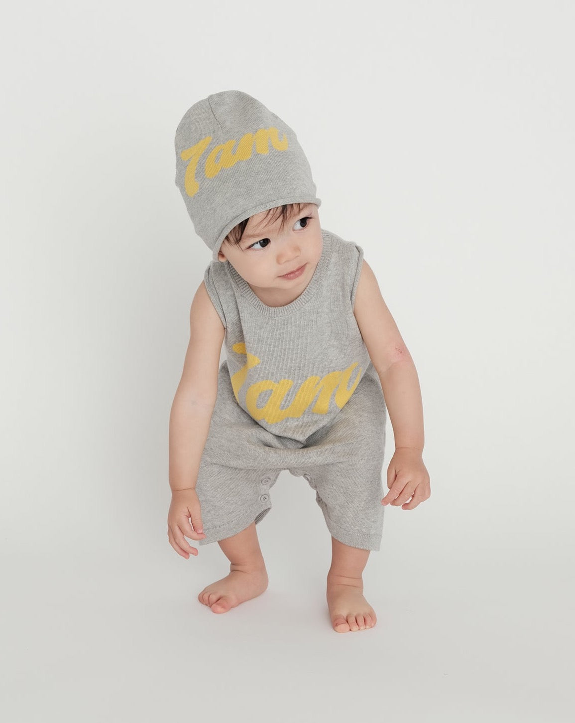7AM Logo Cotton Beanie | Heather Grey