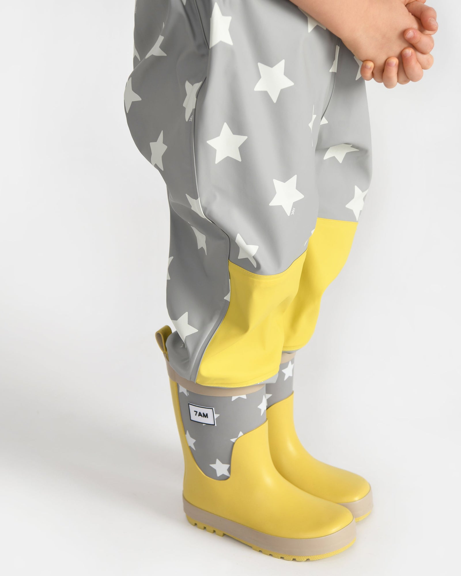 Rain Suspender Pants | Rainy Stars Yellow