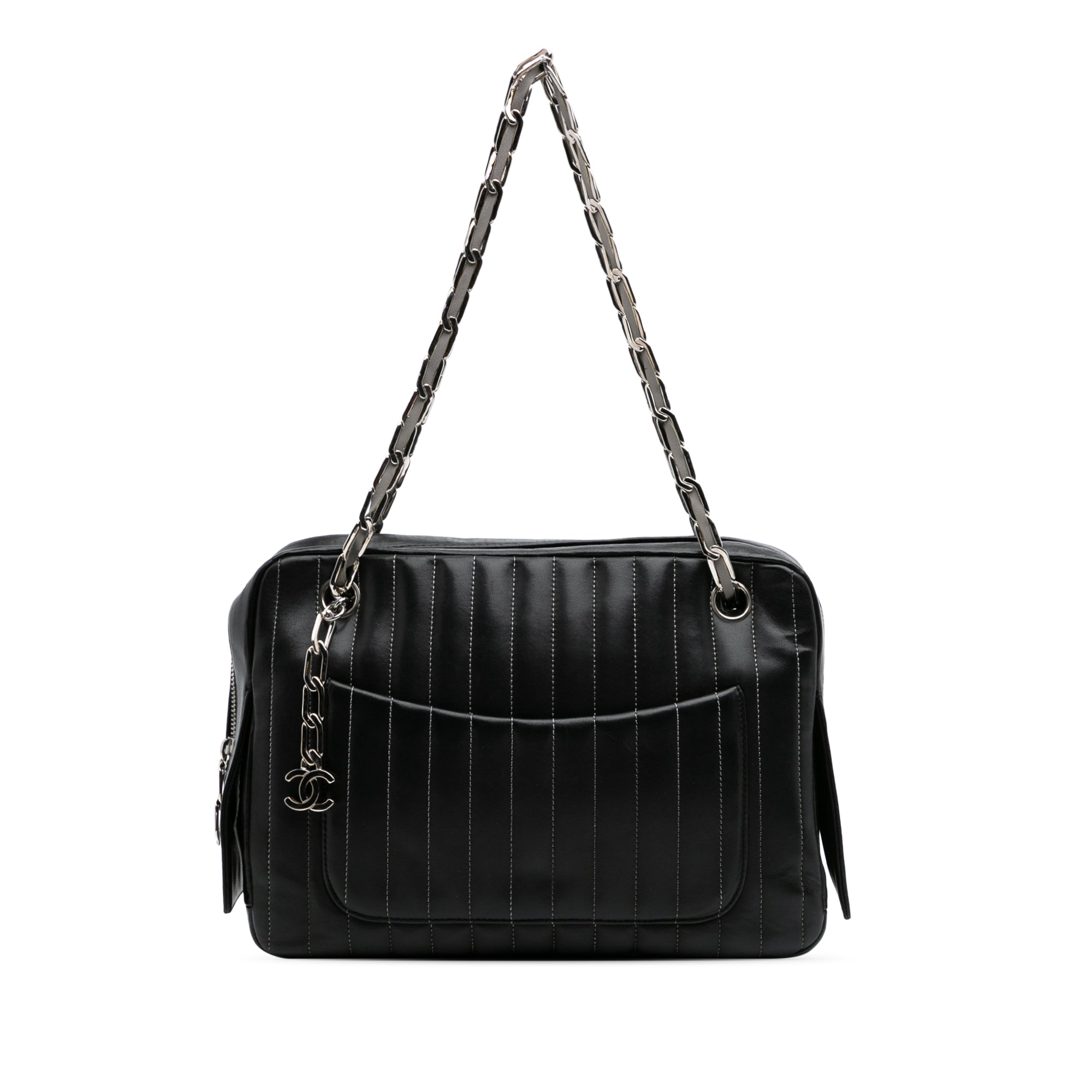 Chanel | Pre-Owned Medium Vertical Quilted Lambskin Mademoiselle Camera Bag | Black