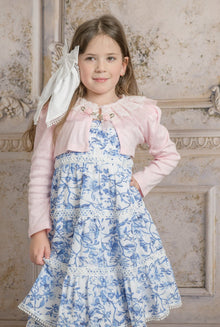 Baby Girls | Jaylin and Linen Sleeveless Summer Dress | Blue & White