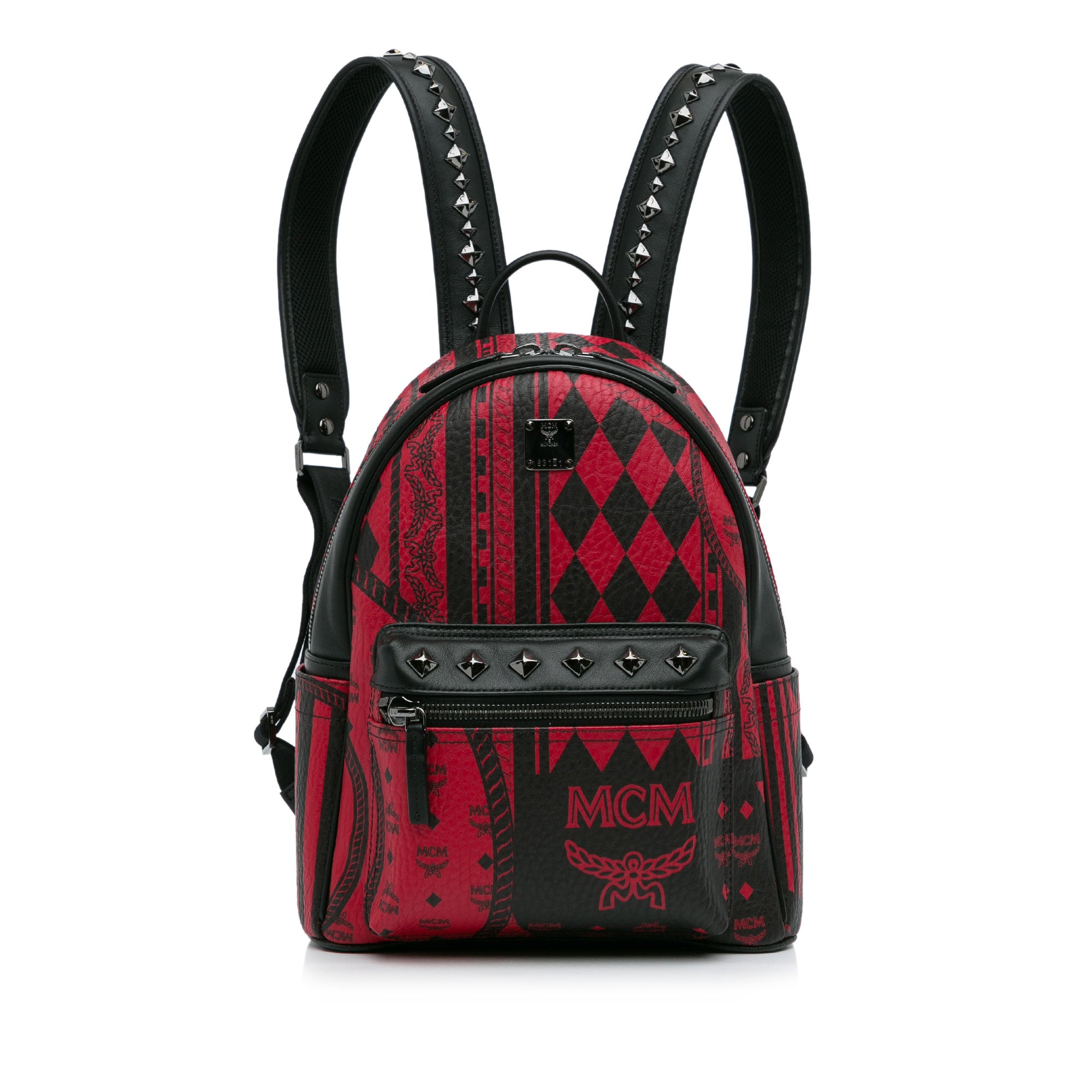 MCM Pre-Owned Baroque Stark Backpack | Women | Red x Black