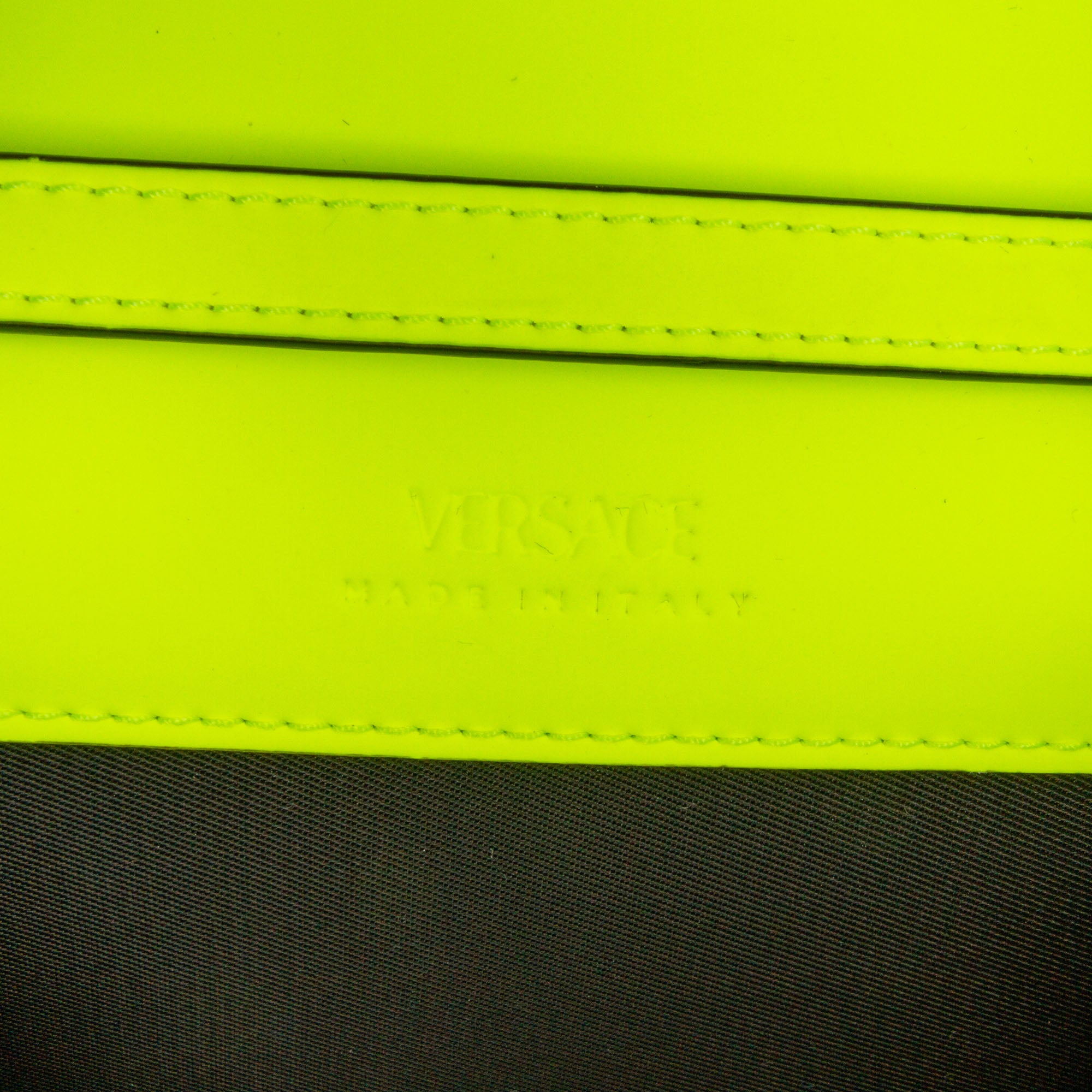 Versace | Pre-Owned Leather La Medusa Crossbody | Yellow/Neon Yellow