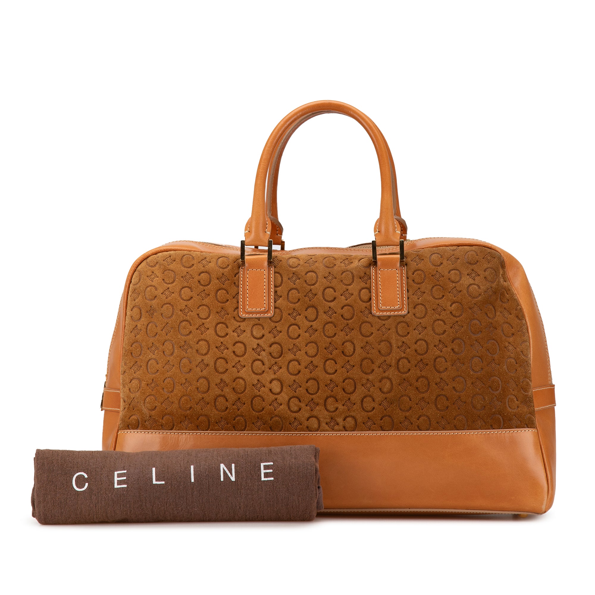 Celine | Pre-Owned Suede C Macadam Handbag | Brown/Light Brown