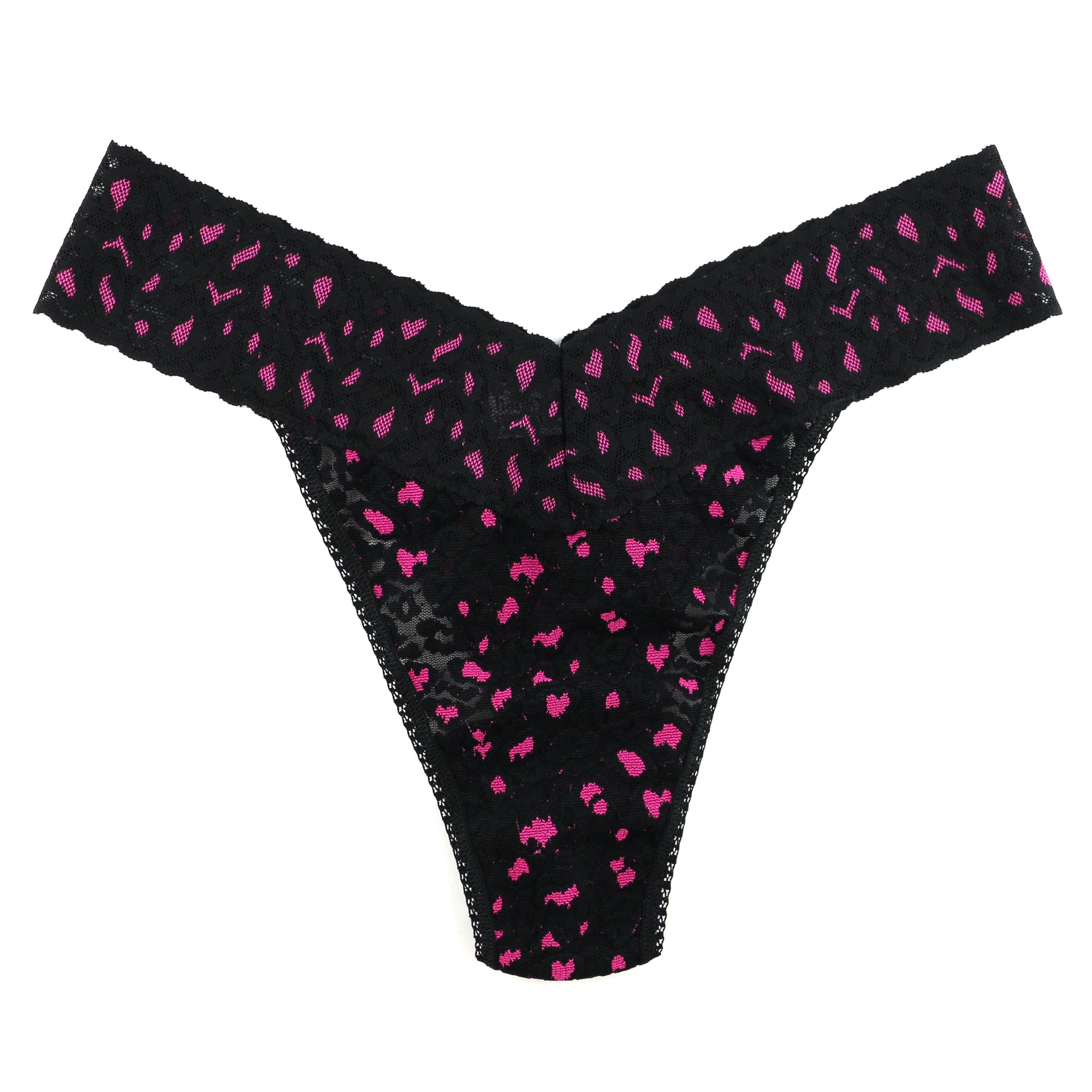 Cross-Dyed Original Rise Thong | Black/Tulip Pink