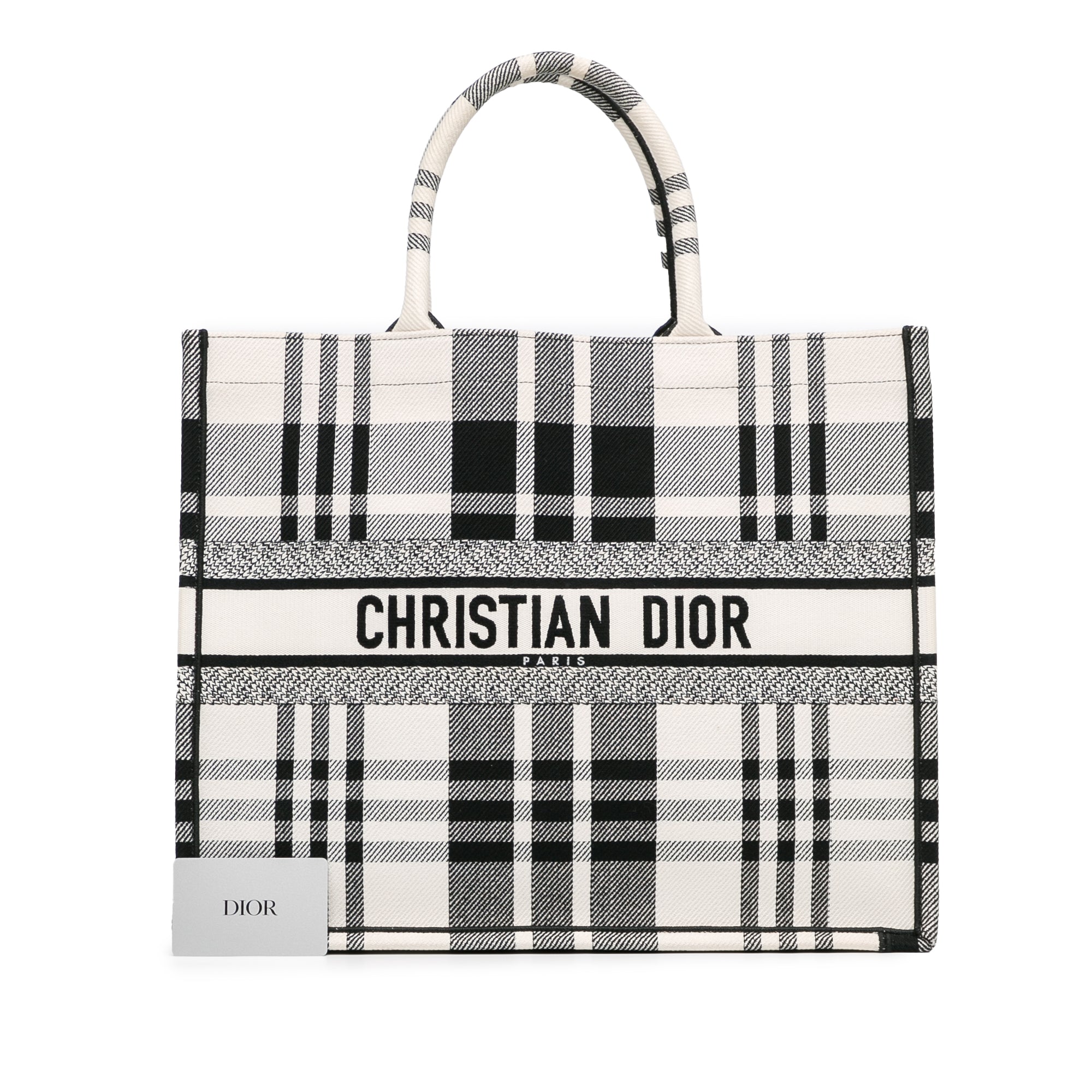 Dior | Pre-Owned Large Check'n'Book Tote | White/Ivory