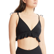 Swim Ruffle Triangle Top | Black