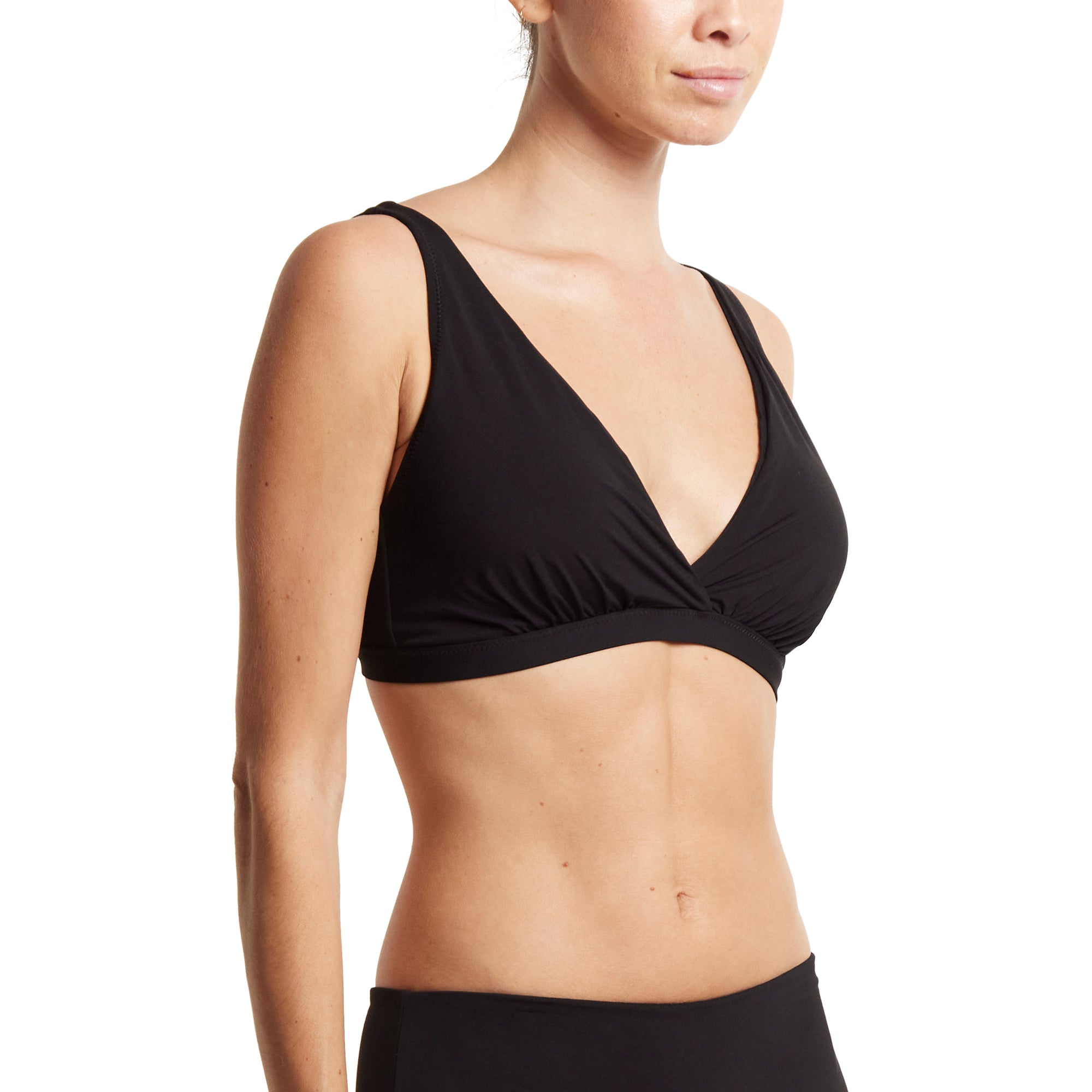 Swim Wrap Bikini Top | Black