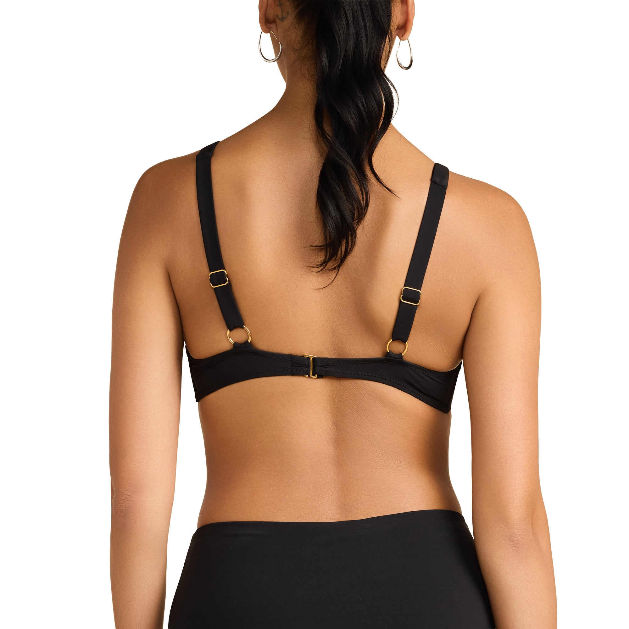 Swim Triangle Bralette Top | Black