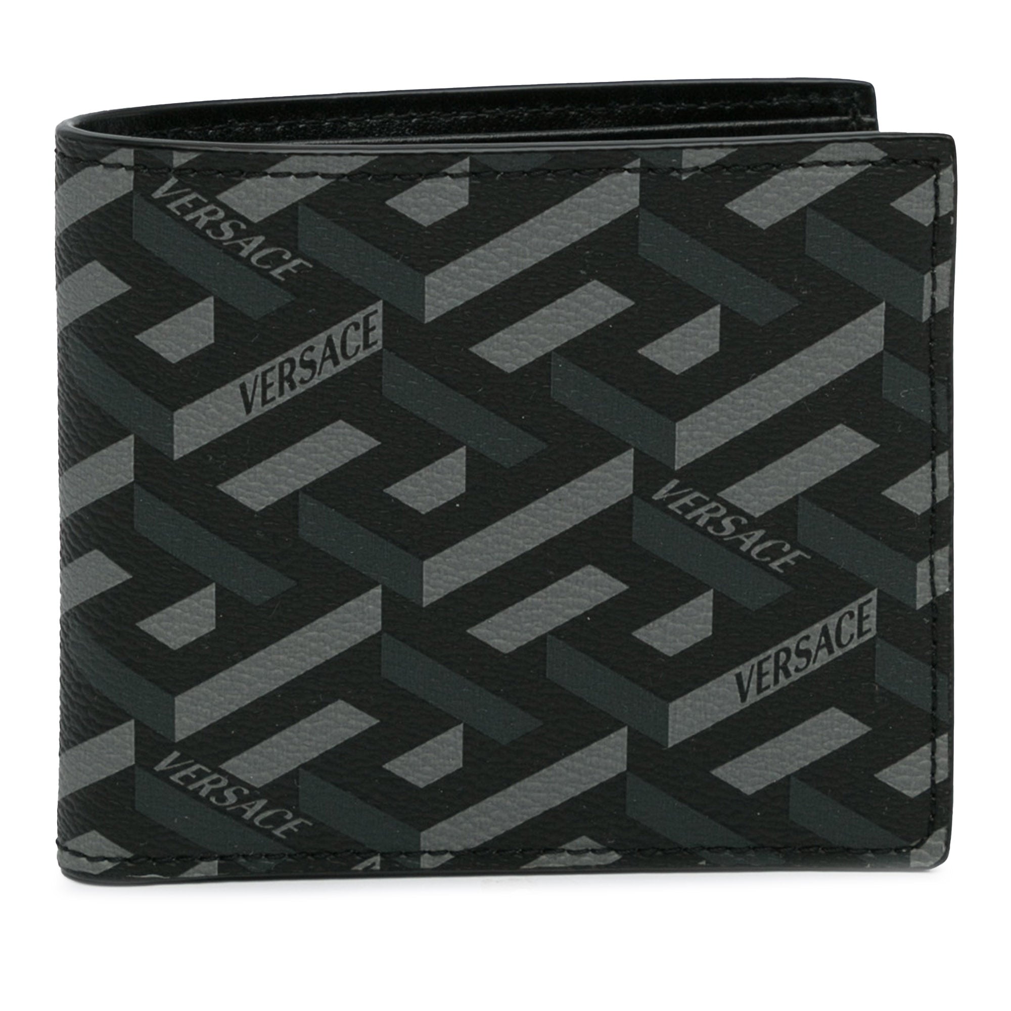 Versace | Pre-Owned La Greca Small Wallet | Black