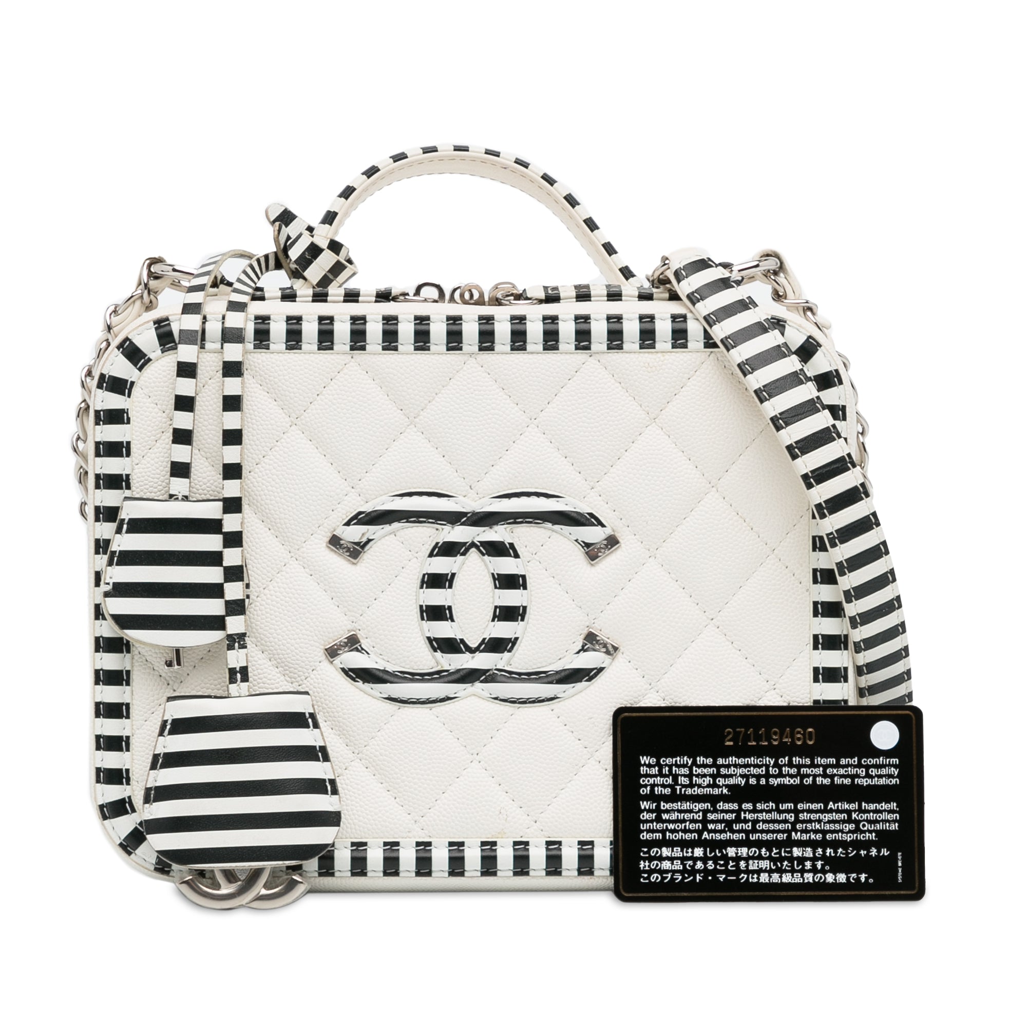 Chanel | Pre-Owned Medium Caviar CC Filigree Vanity Case | White