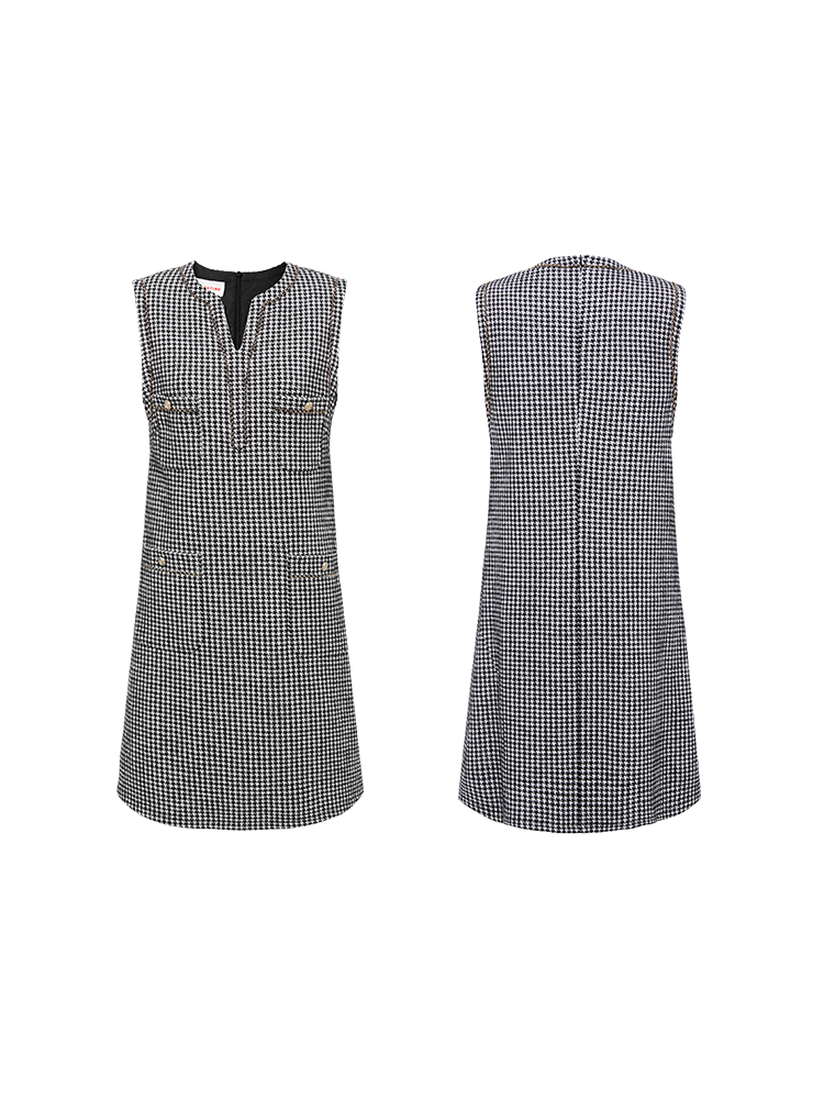 Sleeveless Gingham Maxi Dress | Black