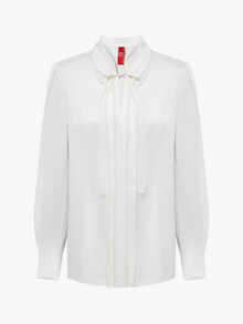 Silk Jacquard Shirt | White