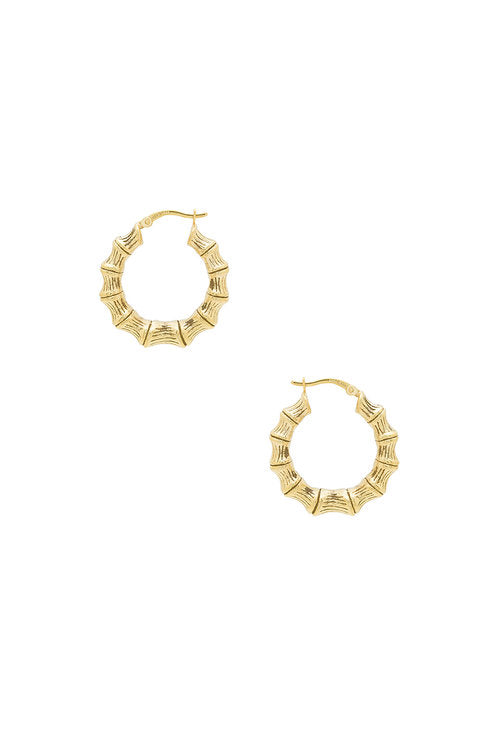 gold bamboo hoop earrings