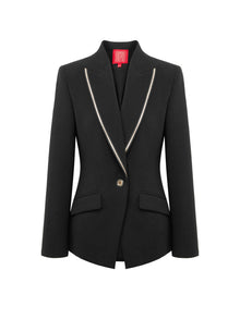 Triacetate Suit Jacket | Black