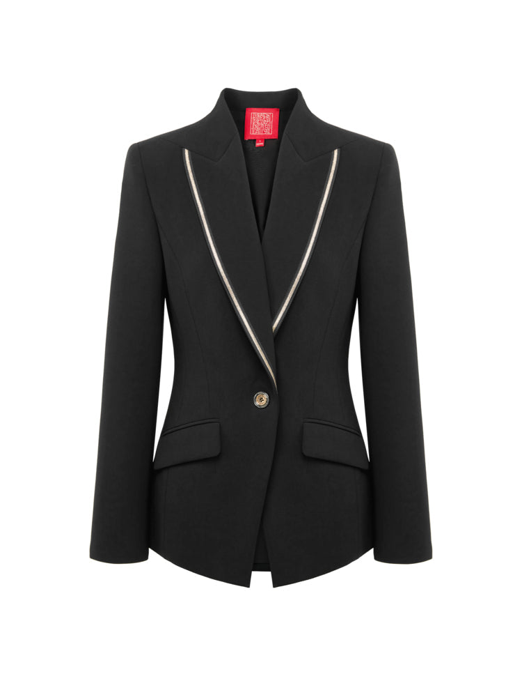 Triacetate Suit Jacket | Black