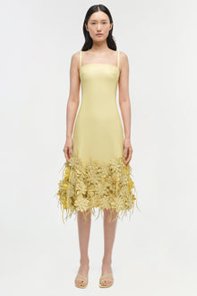 Womens | Loulou Vegan Leather Midi Dress | Buttercream Multi