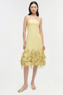 Womens | Loulou Vegan Leather Midi Dress | Buttercream Multi