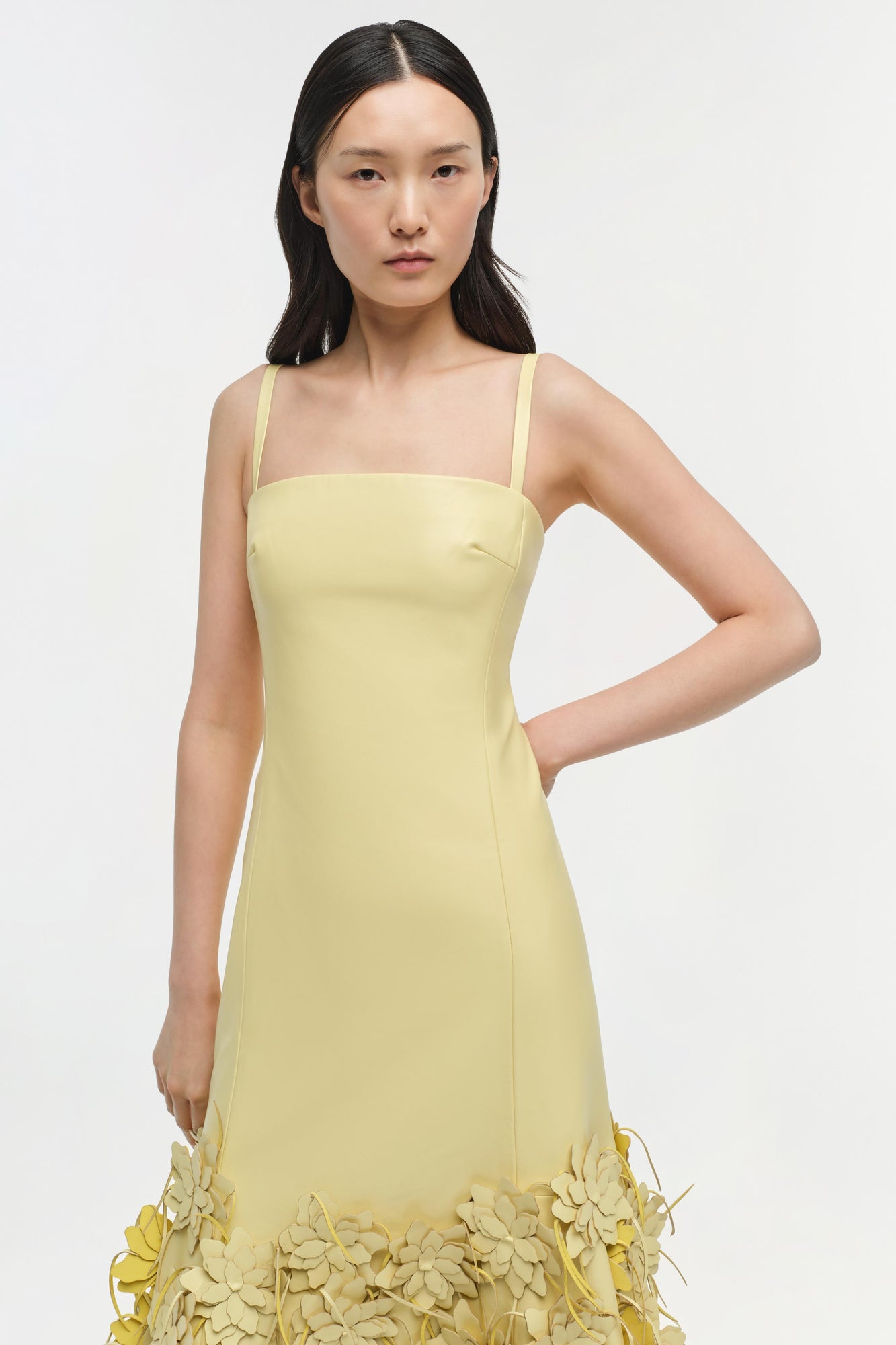 Womens | Loulou Vegan Leather Midi Dress | Buttercream Multi