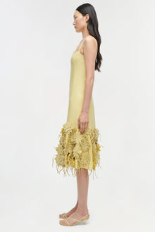 Womens | Loulou Vegan Leather Midi Dress | Buttercream Multi