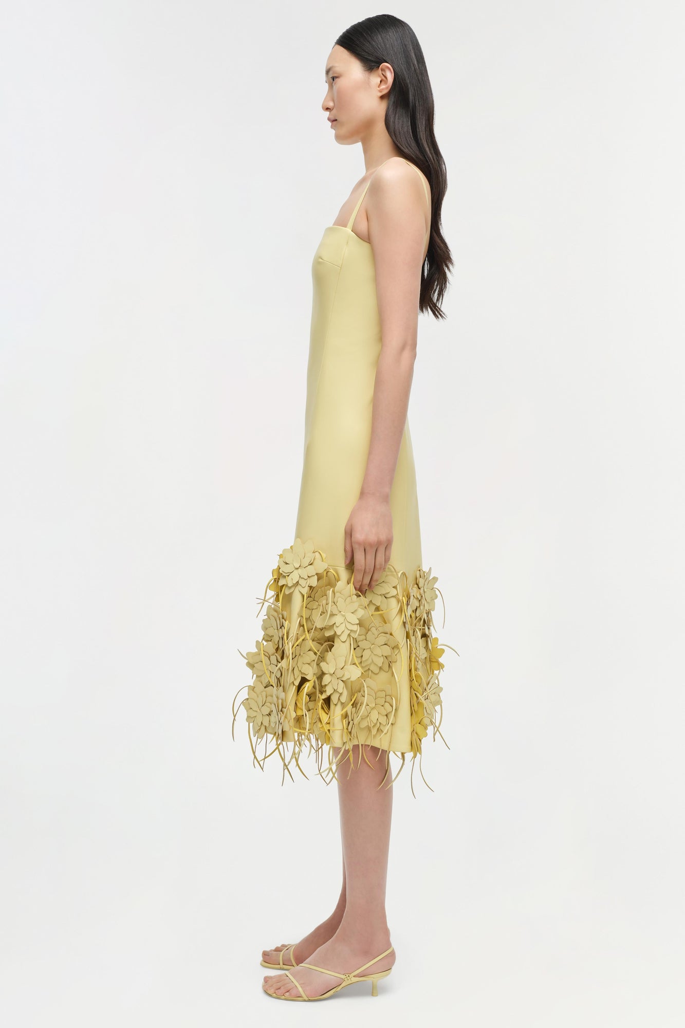 Womens | Loulou Vegan Leather Midi Dress | Buttercream Multi