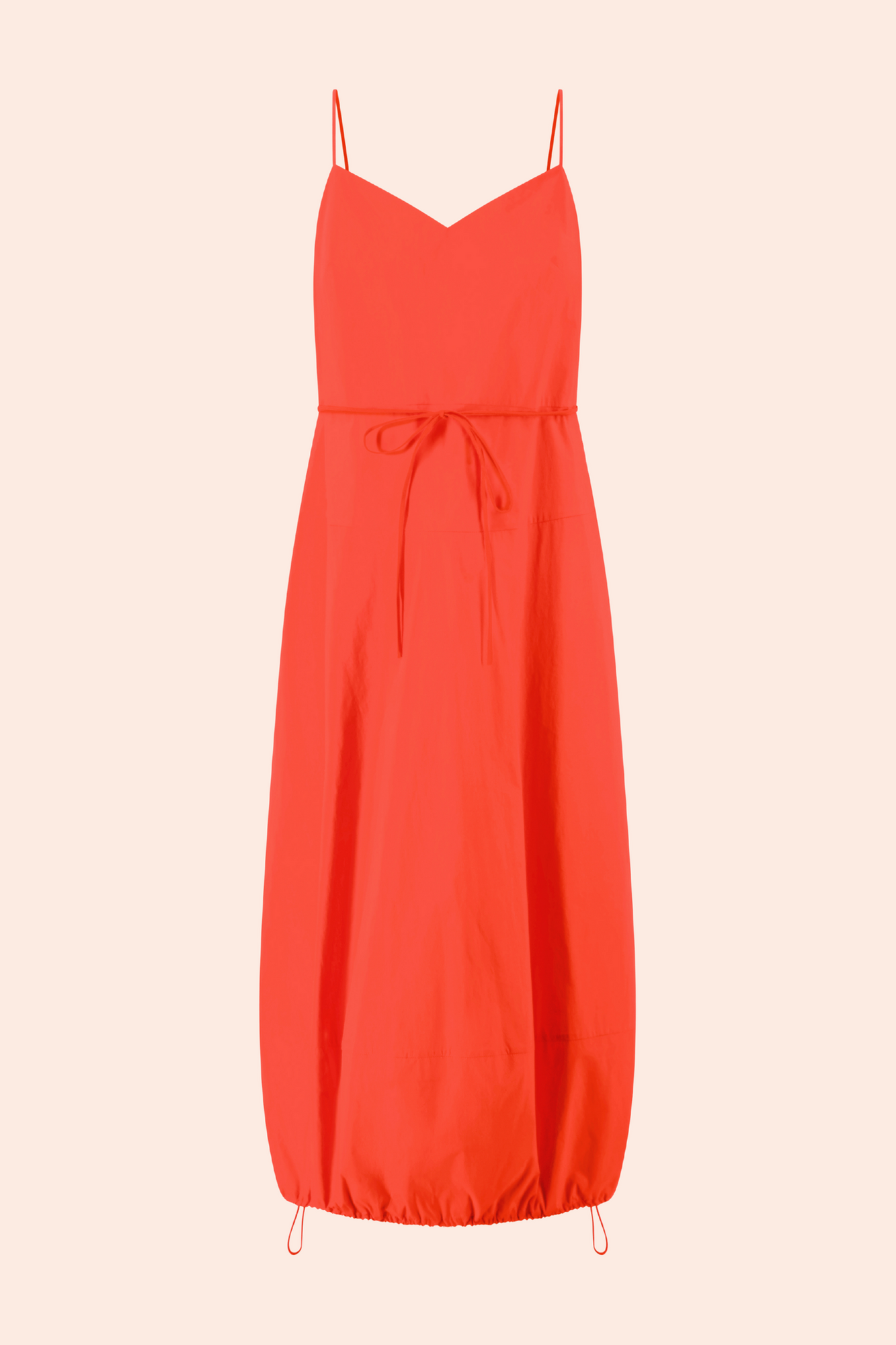 Tech Poplin Bubble Hem Dress | Vermillion