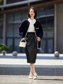 Stand Collar Blouse | White