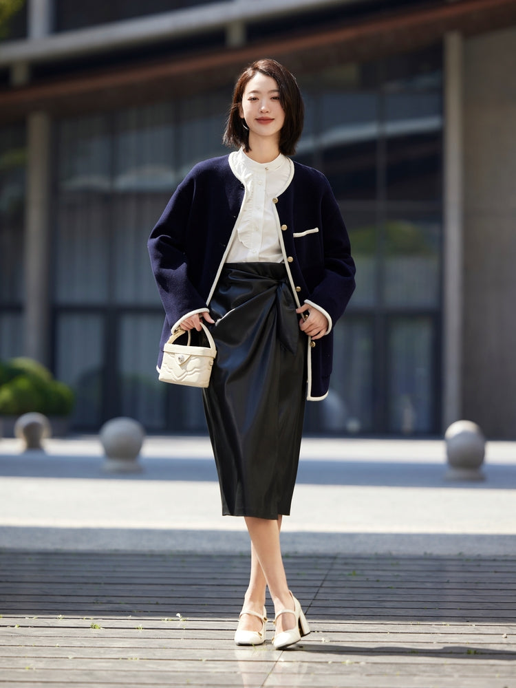 Stand Collar Blouse | White