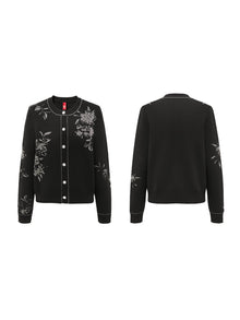 Merino Wool Knit Cardigan | Black