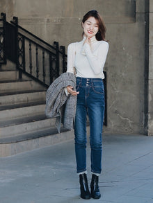 Springy Cropped Jeans | Blue