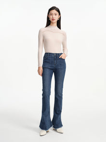 Long-Sleeve Knit Top | White