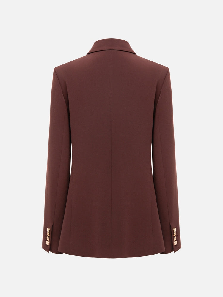 Wool Blazer | Wine Red