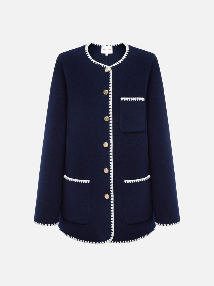 Parisian-Style Oversized Coat | Navy