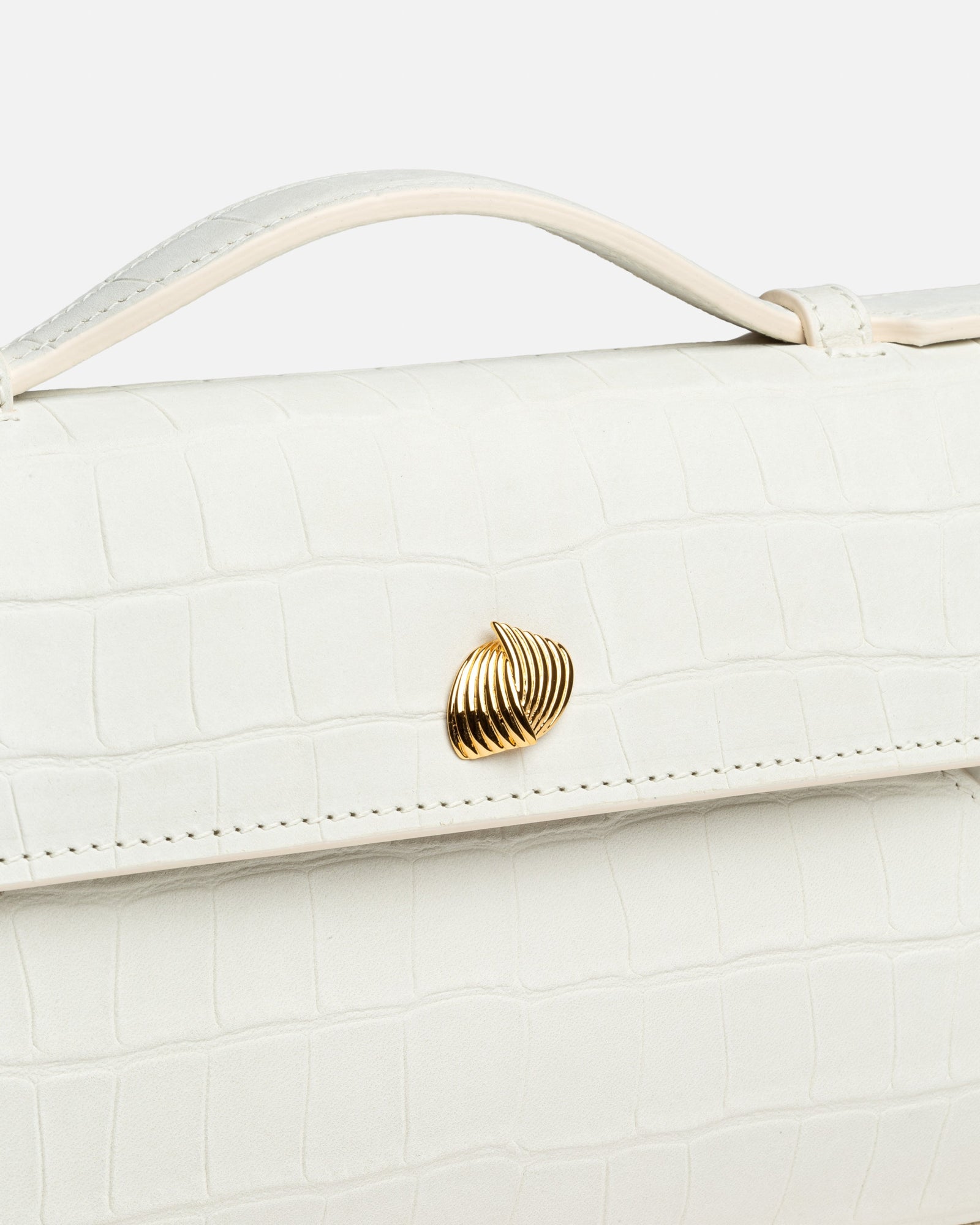 Cassandra Clutch | Ivory-Croc