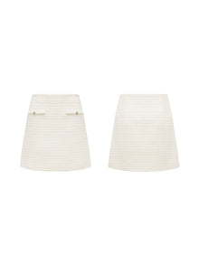 Woolen Parisian-Style Skirt | White