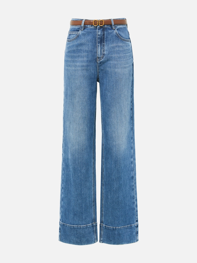 Straight-Leg Wide-Leg Jeans | Blue