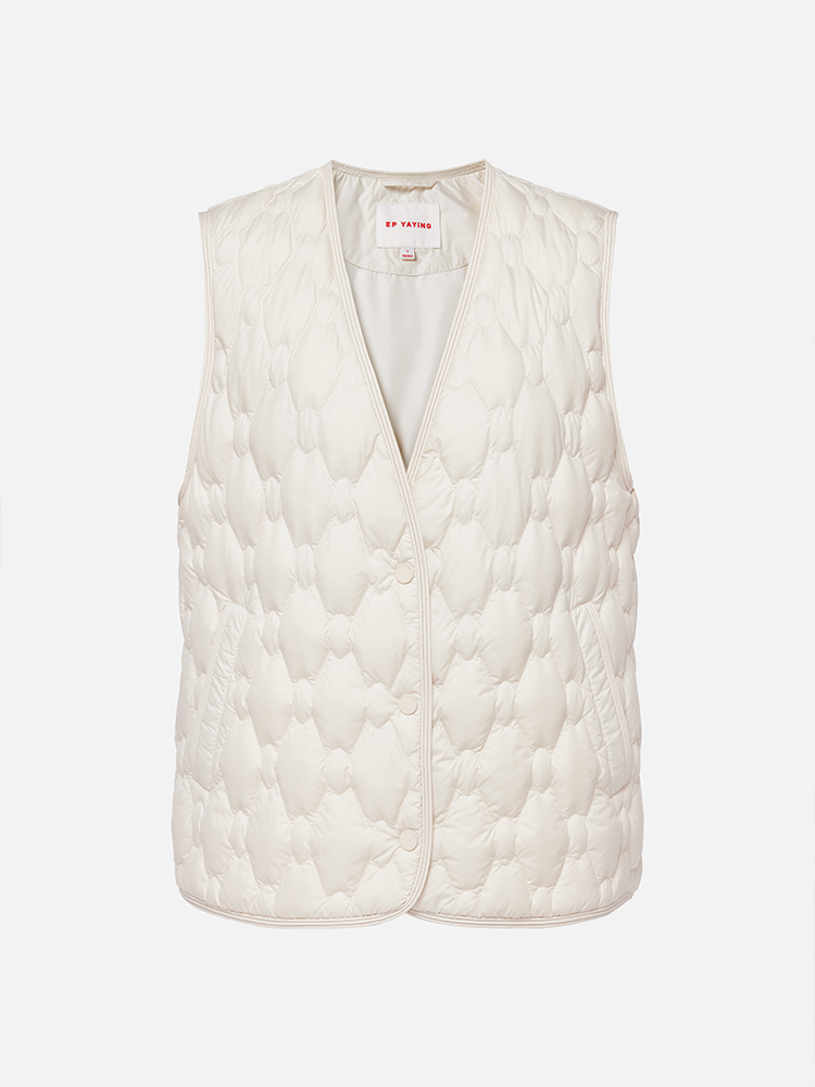 Duck Down Puffer Vest | White