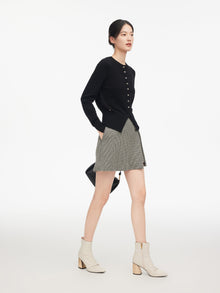 Designed Knitted Cardigan | Black
