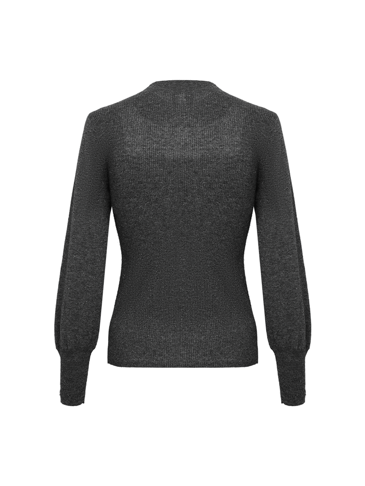 Elegant Wool Knit Sweater | Grey